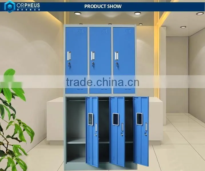 School Locker Rooms and Bathrooms Storage Cabinet Furniture Student Clothes and Book Rack Knock Down Lock Metal School Locker