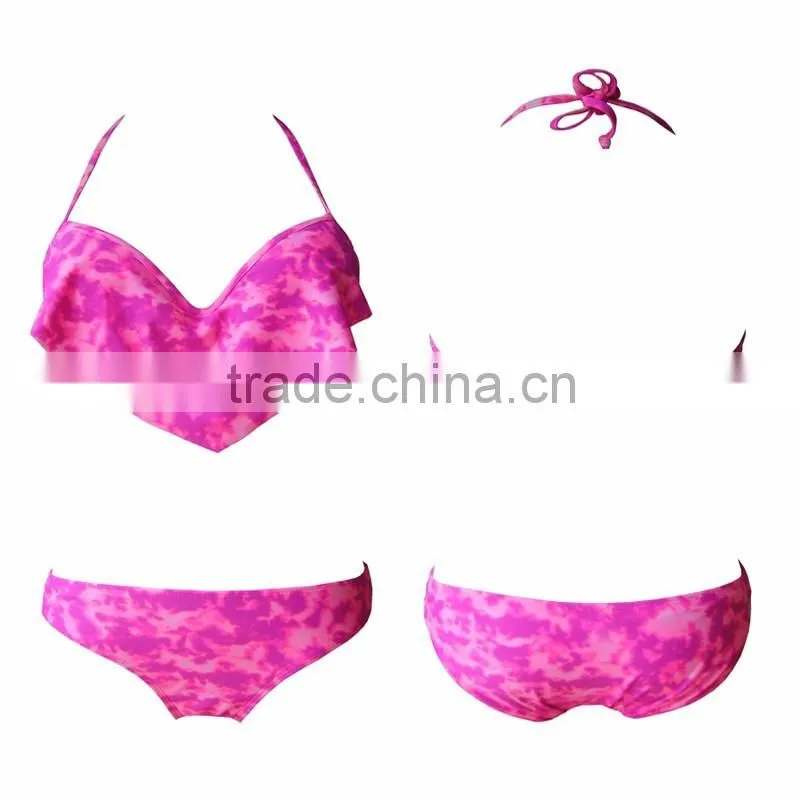 (OEM Factory)Sexy print stripe bikini swimwear two pieces fashion Bikini for girls bikini swimwear 2016