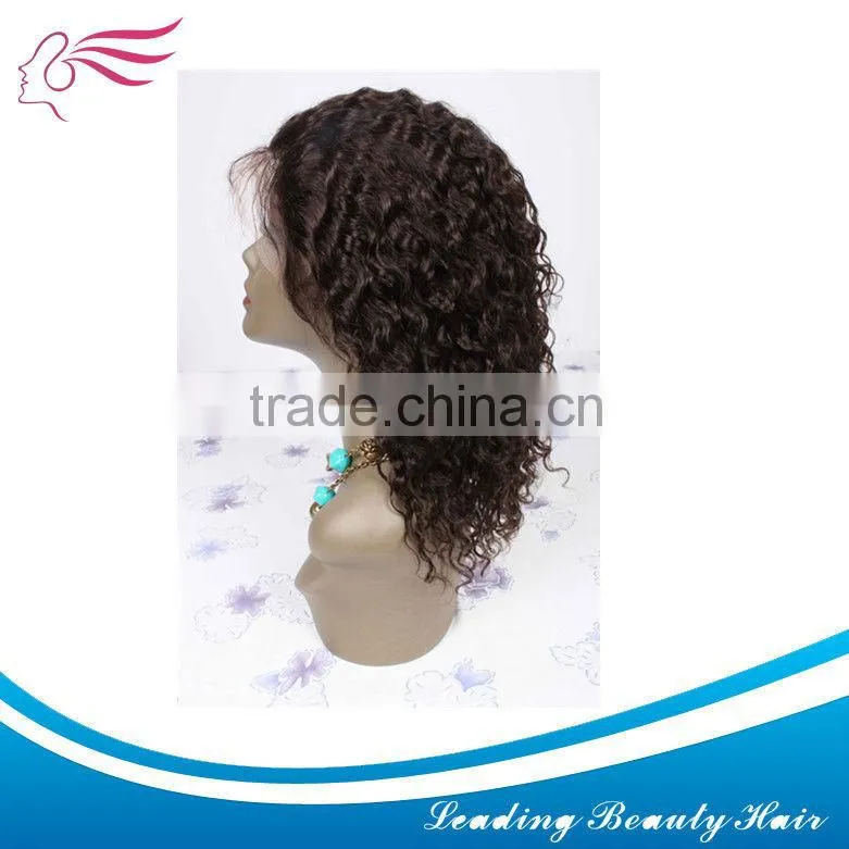 Wholesale 100% virgin human hair full lace wig in black and curly