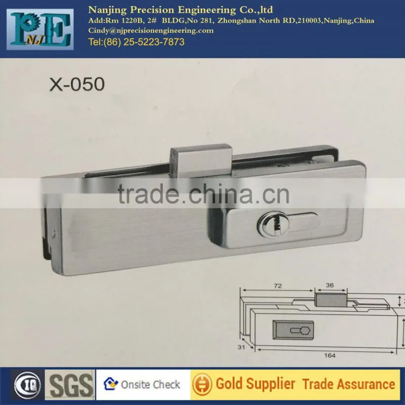 high strength OEM stainless steel fabrication locking clamp for glass door