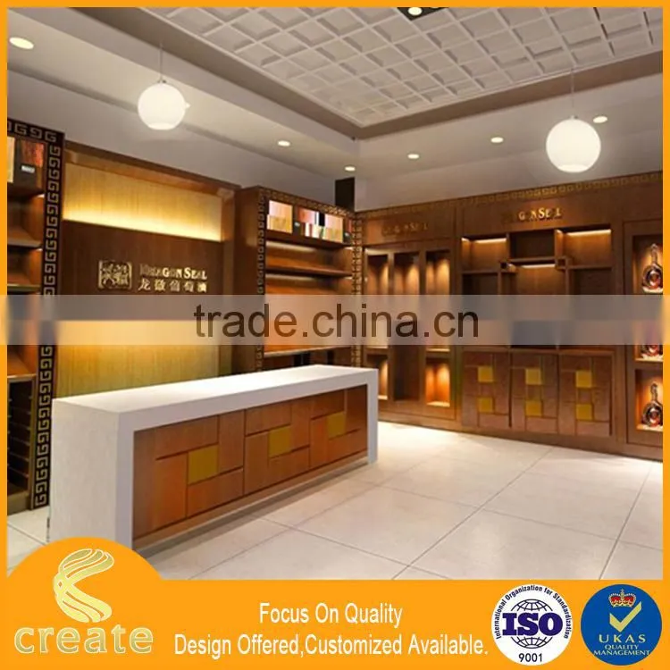 Wholesale solid wood wine display showcase for storage rack