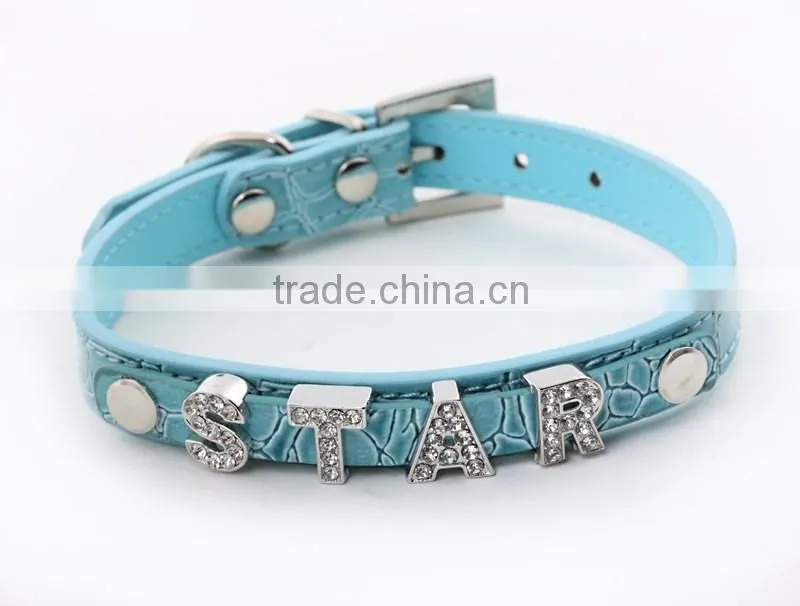 Manufacturer selling pet supplies crocodile grain can diy dog name dog collars