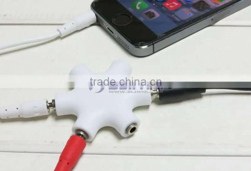 6 Port 3.5MM Audio Earphones Splitter Adapter