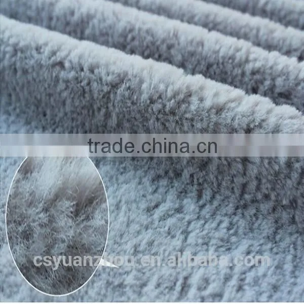 grey rabbit plush fabric for coats