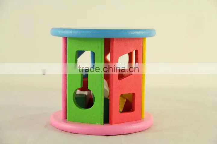 Intelligence shape wheel wooden block toy