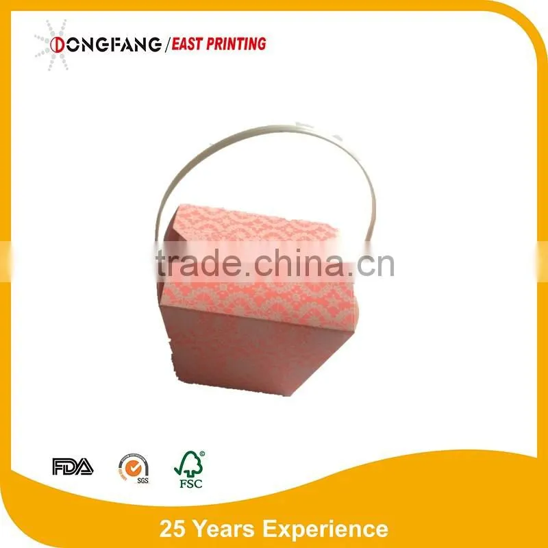 cardboard paper bio box with plastic handle