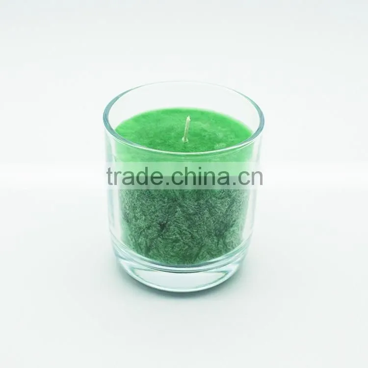 pink wax scented candle in glass jar,multi-colored and difference size are available