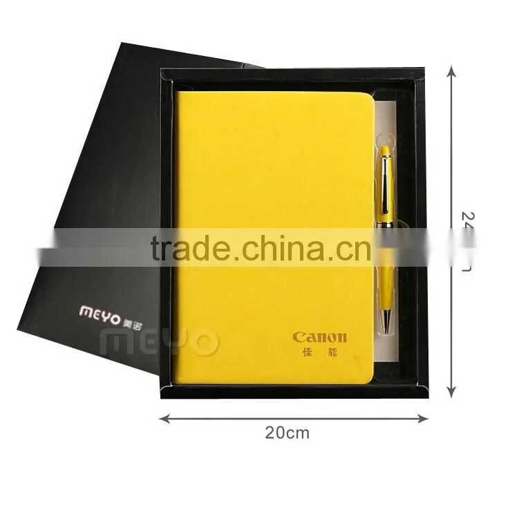 Colorful brand new notebook leather with ballpoint pen business gift set