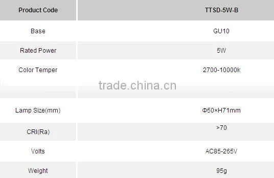 Hangzhou Factory CE ROHS GU10 5W LED Lamp COB