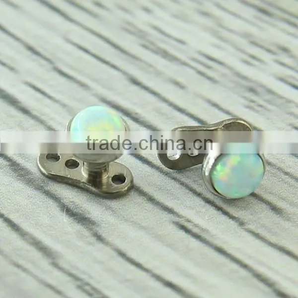 Titanium wholesale custom opal unique dermal anchor piercing