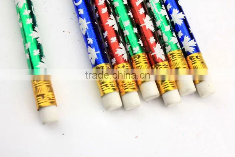 7" HB color revolving wooden pencil with eraser in bulk