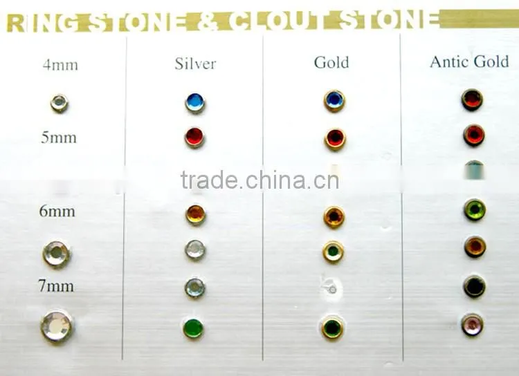 Ring rhinestone hotfix, transfer immed rhinestone, metal rimmed rhinestones for garment decoration