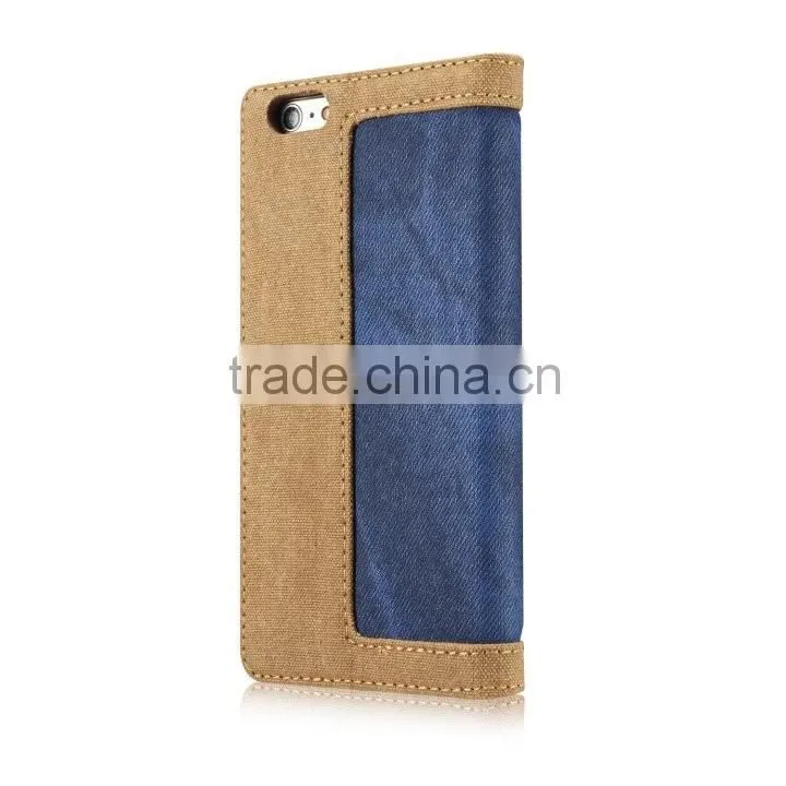 Caseme 006 waterproof wallet jean cloth case for iphone 6s/6 flip holder case with inner card slot for iphone 6s/6