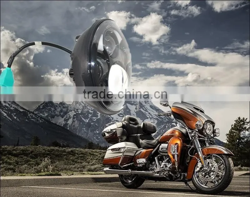 Super top rated 5.75'' 40w black housing led headlight for harley