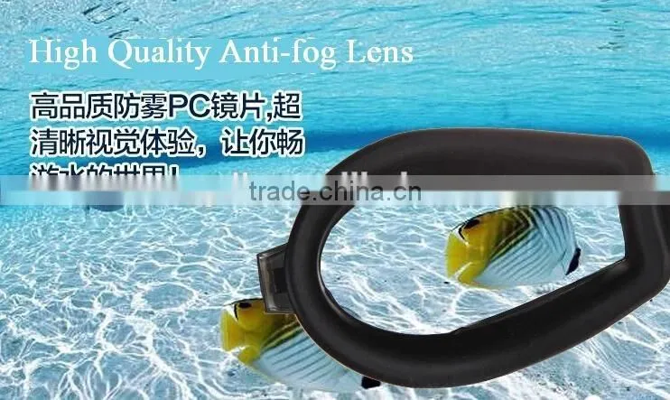 Excellent performance silicone anti fog swim mask goggles