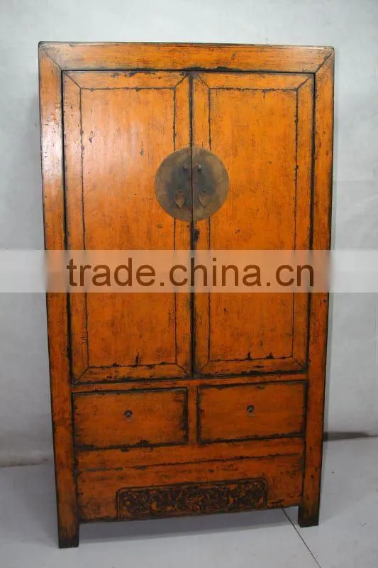 chinese antique two door two drawer tall cabinet