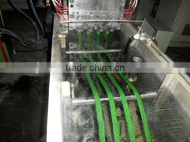 Line for the production of PET packaging tape