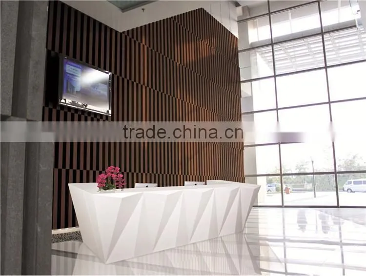 Elegant diamond shape white modern reception desk