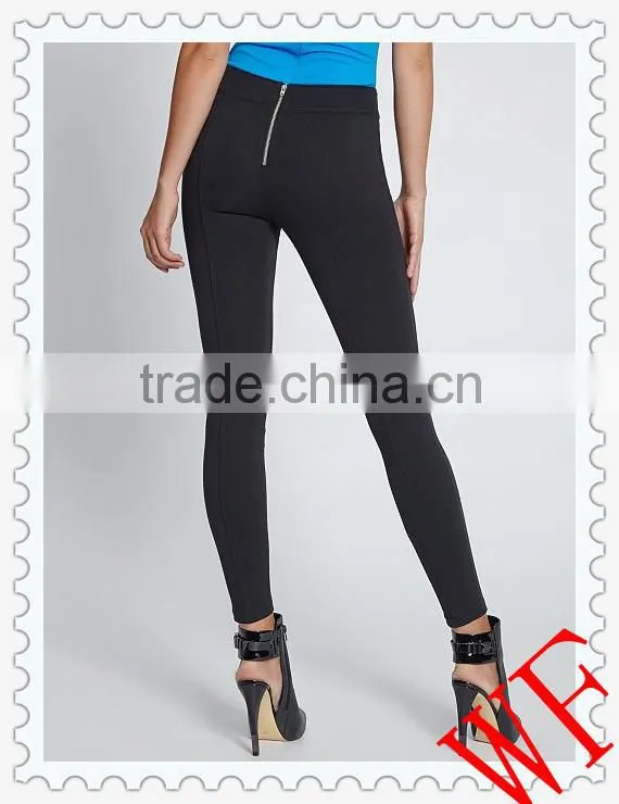 Hot! 2014 wholesale Fashion black strip shiny high waisted faux leather leggings