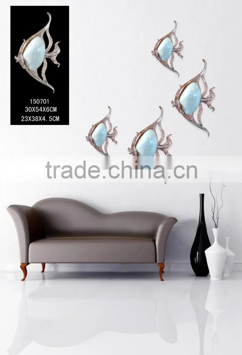 Resin shell fish wall sticker home decor