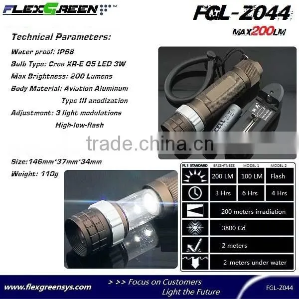 Rechargeable 18650 led Emergency flashlight