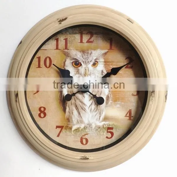 Dia 43.5 cm Rustic Round Metal Wall Clock,
