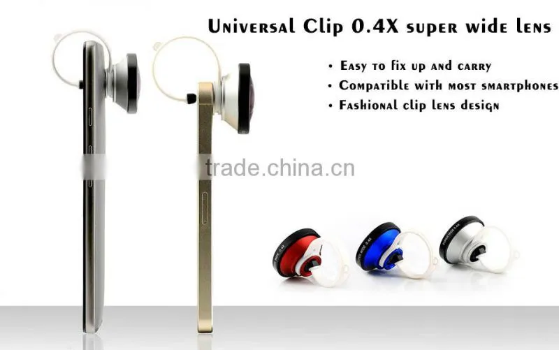 2015 New mobile phone fisheye, Universal Clip 0.4X Super Wide Angle Mobile Phone Lens for iPhone 6 Samsung HTC