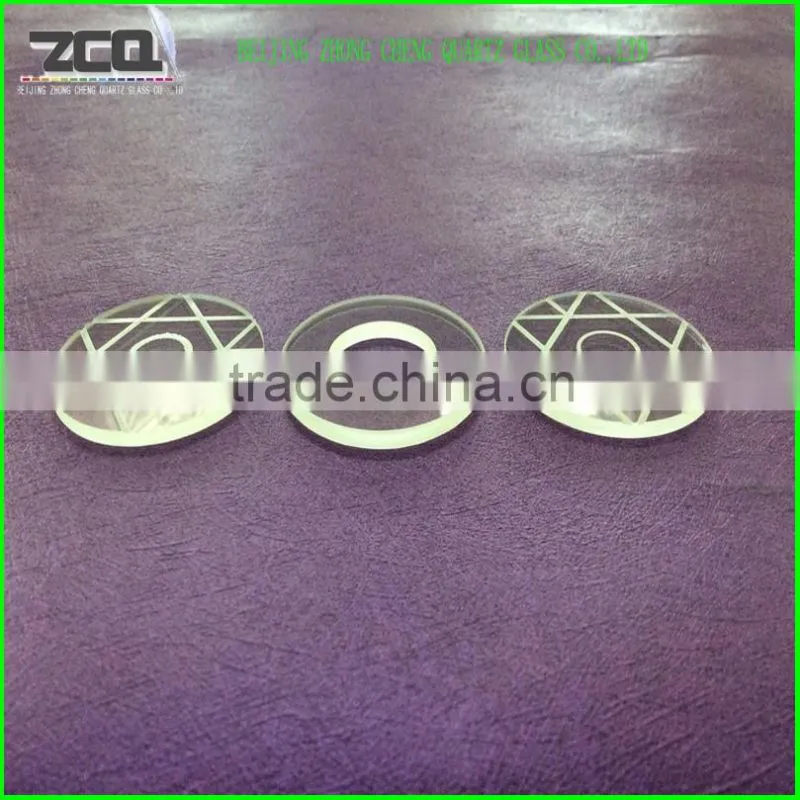 Quartz glass plate with groove