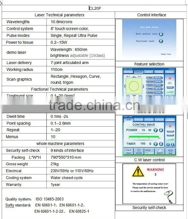 15w Fractional Co2 Laser Surgical Products