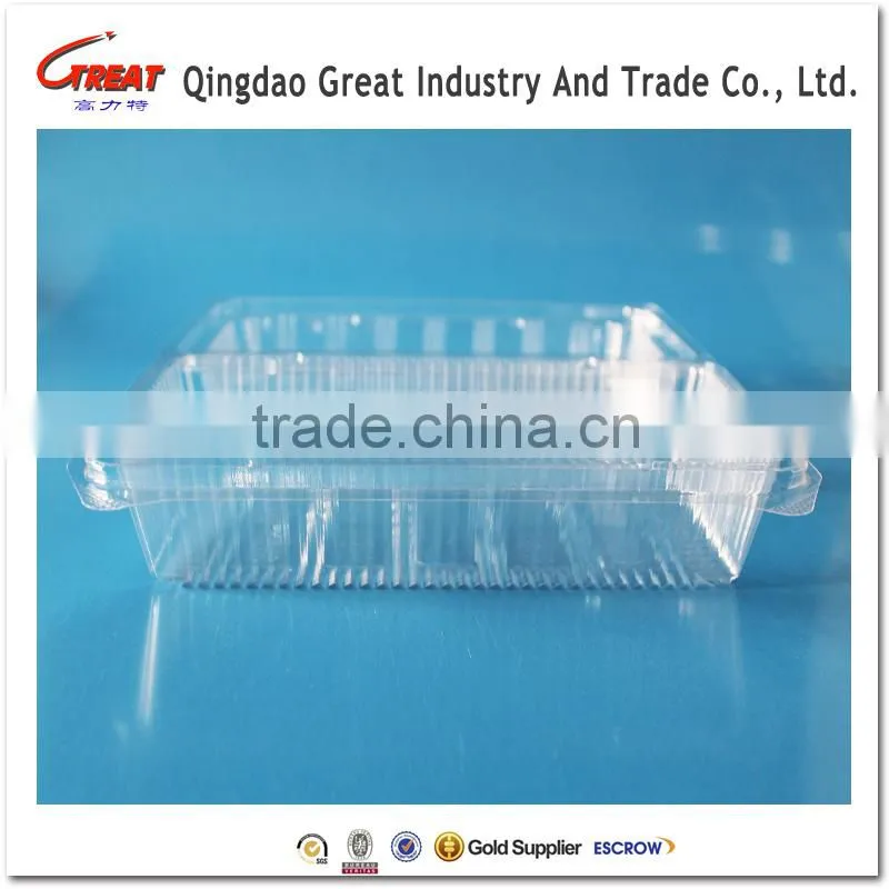 Disposable Clear Clamshell Cake Plastic Packaging Box