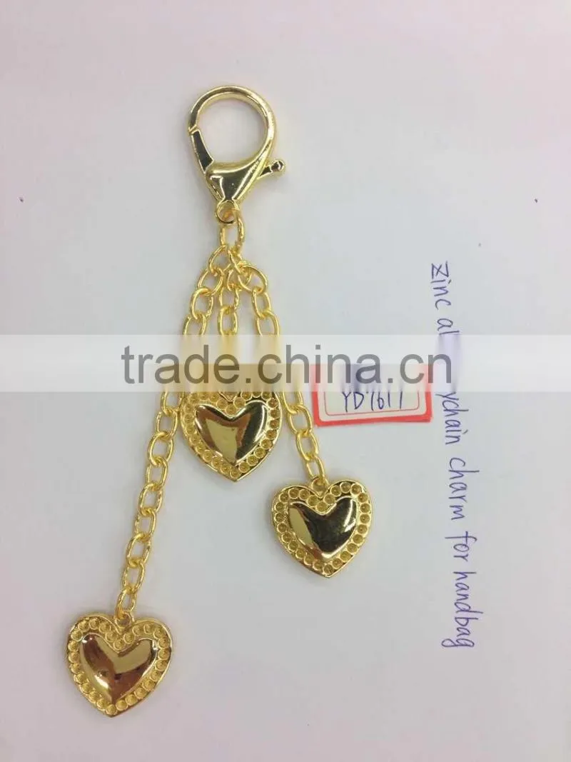 zinc alloy metal keychain charm for handbag