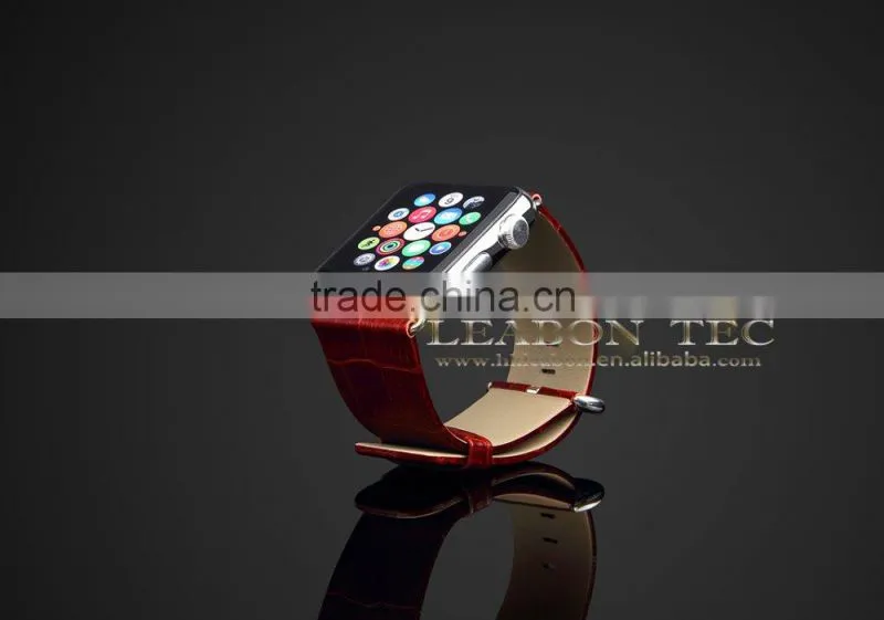 new Classic Button Strap for Apple Watch,for Apple Watch Genuine Leather Watch Strap Band with Adapter