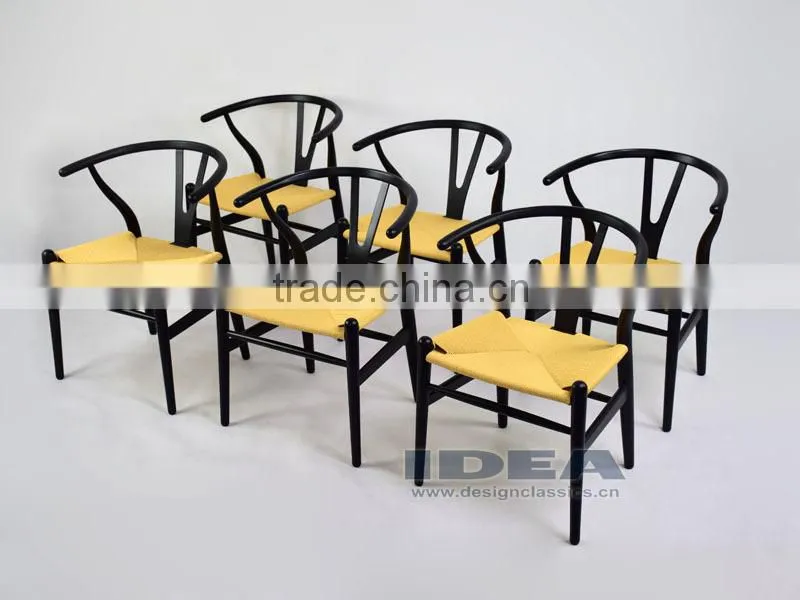 Replica Hans Wegner Y Chair - Beech Solid Wood in Black Color