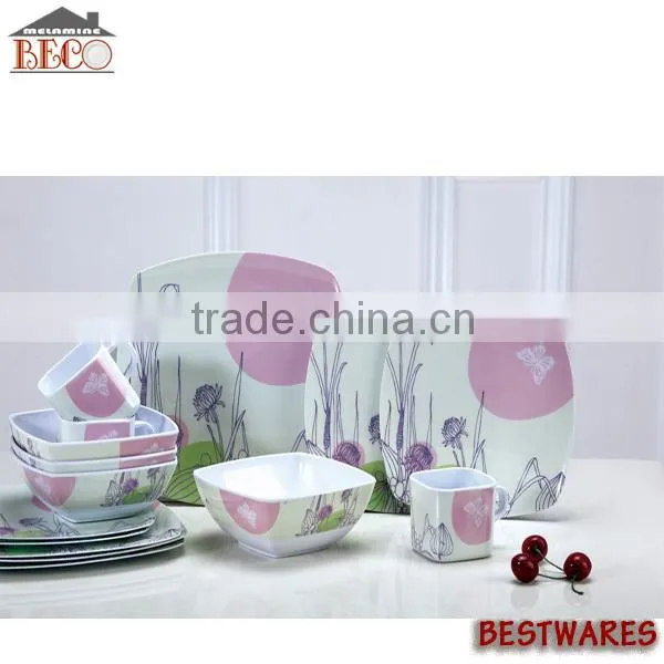 Melamine dinnerware set,solid color tableware set,plasric dinner set