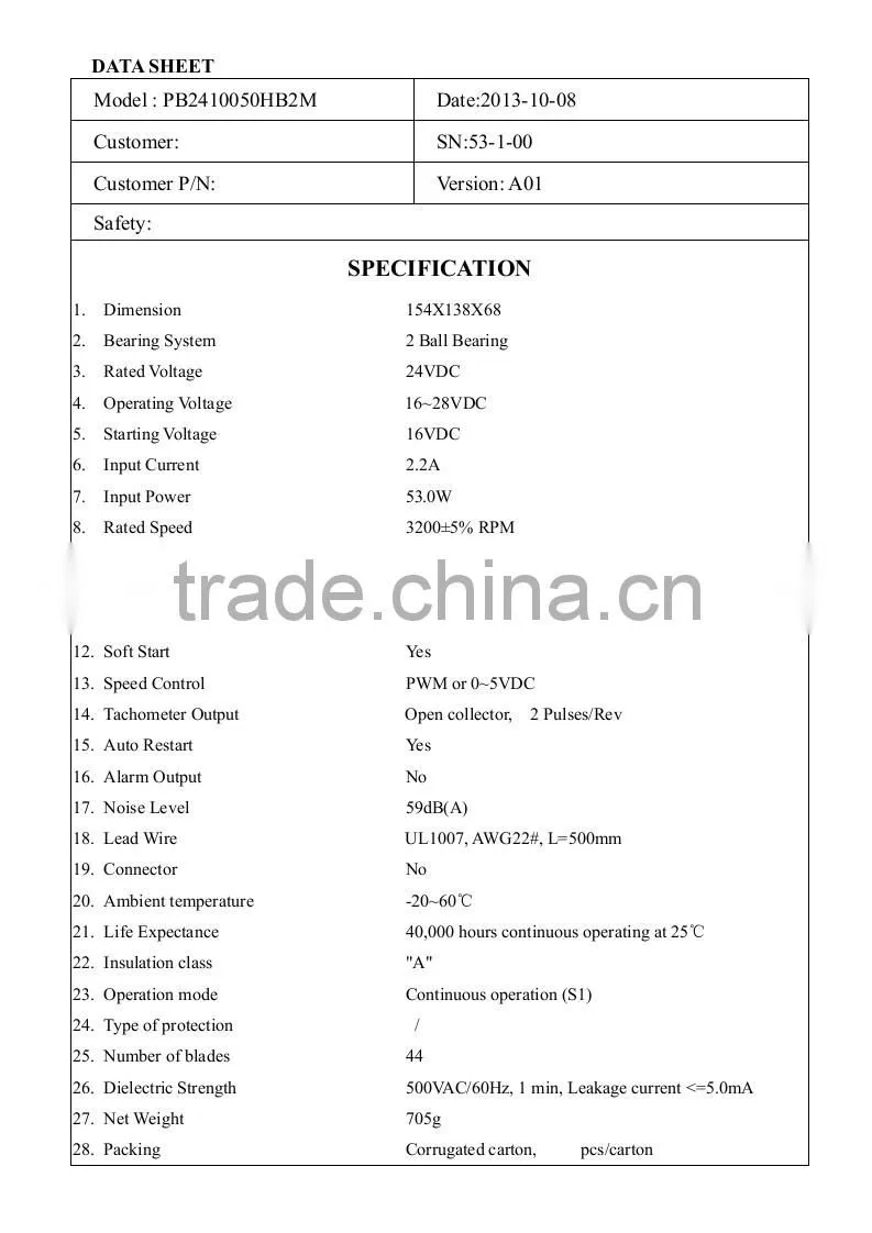 NEW Product ! PSC 24v dc mini blower fan With CE & UL Since 1993