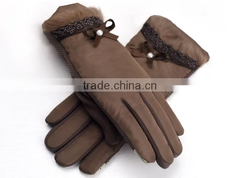 New Arrival Ladies's Ribbon Touch Screen Gloves With Multi Colors