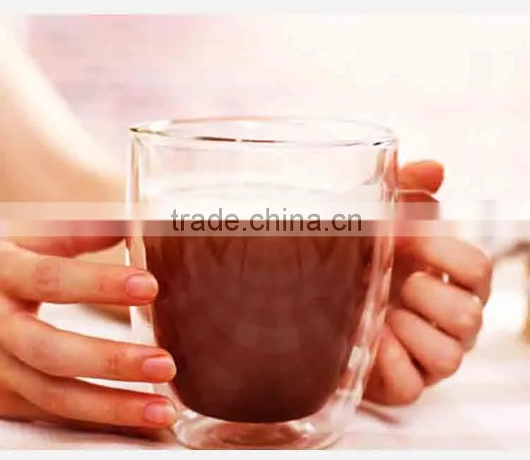 Machine made 450ml double wall customized coffee cup with handle