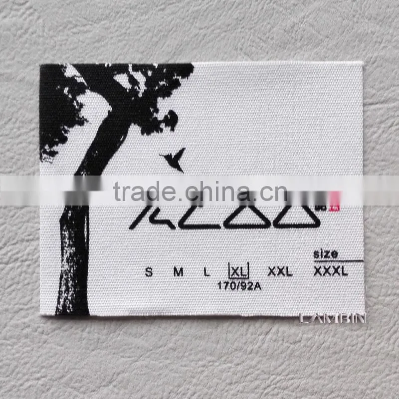 silk screen printed canvas neck main label for men shirts