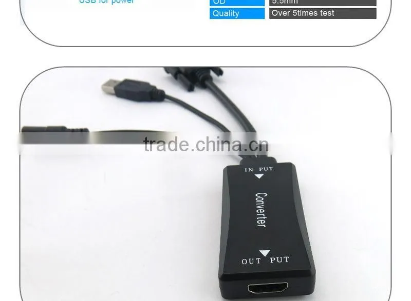 New product on 2016 VGA to HDMI Cable support 1080p