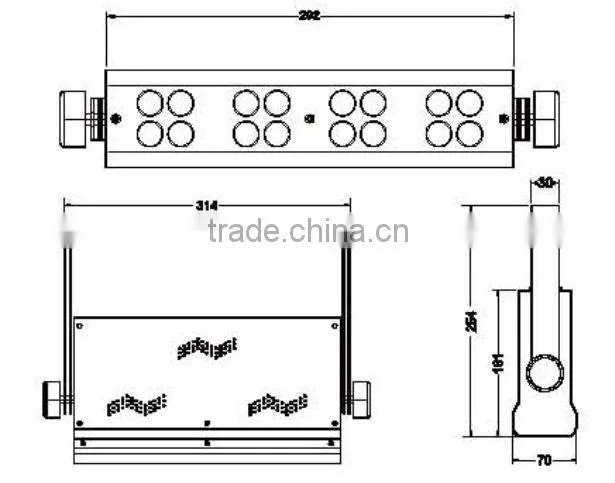 60W Tri-3W RGB Indoor DMX LED led wall washer led stage light