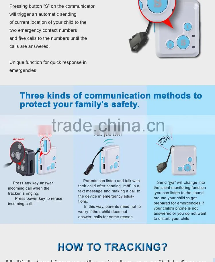 GSM GPRS Handheld Mini GPS Locator,With SOS Key 2-ways Calling GPS Tracker for Children