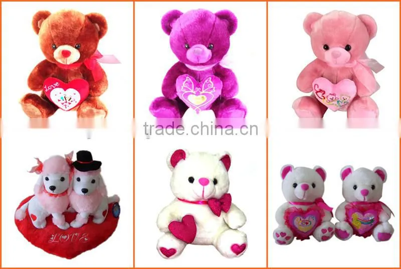 JM6615 Wedding White Plush Bear with Red Heart
