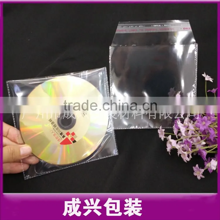 Clear PP plastic cd sleeves adhesive pvc sleeve transparent folder with cd sleeves