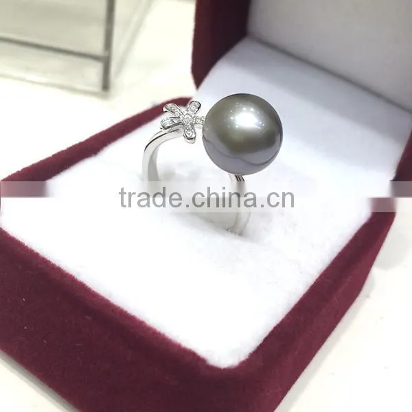 nature pearl price round sea pearl price small flower pearl ring real 925 silver ring