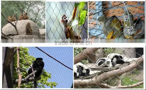 Stainless steel woven wire rope mesh for animal enclosure