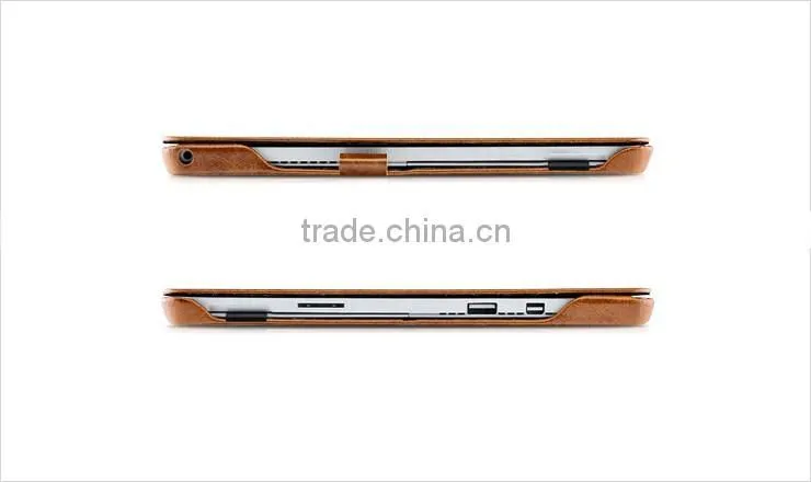 ICARER Genuine Leather Case for Microsoft Surface Pro 4 Flip Cover with Stand Function Vintage Series