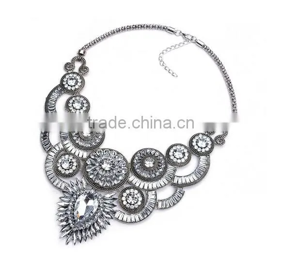 New Design Lady Bib Statement Multi Colours Crystal Luxury necklace Collar