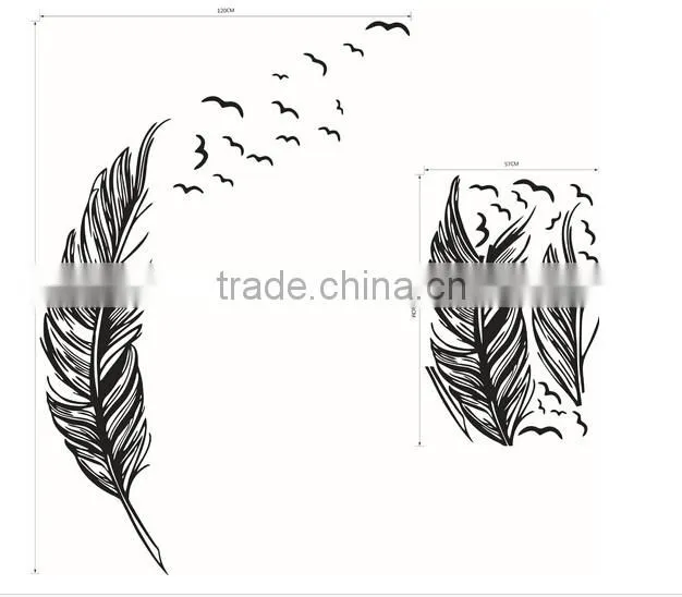 Wall Sticker Vinyl Birds Flying Feather Bedroom Home Decal Mural Art Decor