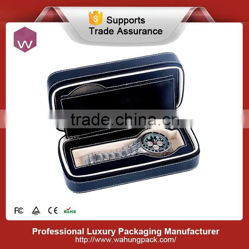 Real Leather Black Color Watch Box For Man With Custom Logo