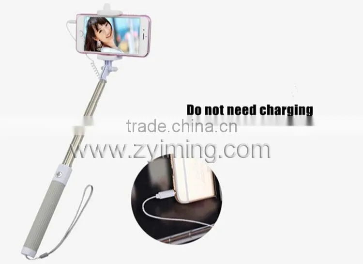 Zyiming factory wholesale folding selfie stick YM-Z07-6S selfie stick extendable baton for smart phone